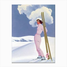 Alta Badia, Italy Glamour Ski Skiing Poster Canvas Print