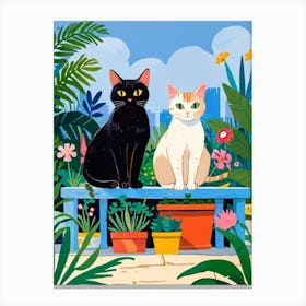 Cats In The Garden Canvas Print