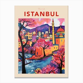 Istanbul Turkey 3 Fauvist Travel Poster Canvas Print