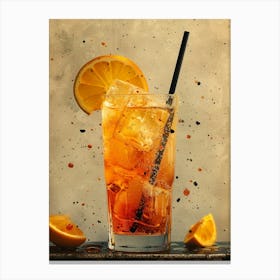 Aperol Spritz Art Print Iced Tea Canvas Print