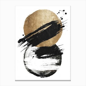 Gold And Black Abstract Painting 80 Canvas Print