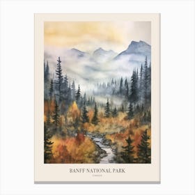 Autumn Forest Landscape Banff National Park Canada 2 Poster Canvas Print