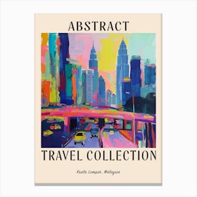 Abstract Travel Collection Poster Kuala Lumpur Malaysia 4 Canvas Print
