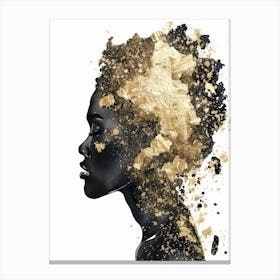 Portrait Of African Woman With Gold Dust Canvas Print