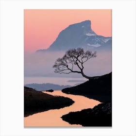 Lone Tree At Sunrise Canvas Print