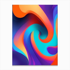 Abstract Colorful Waves Vertical Composition 35 Canvas Print