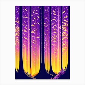 Forest At Night 5 Canvas Print