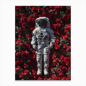 Astronaut In Roses Canvas Print