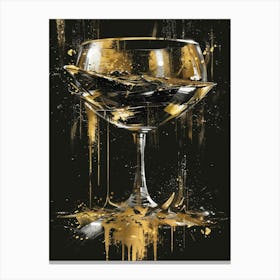 Gold Wine Glass Canvas Print