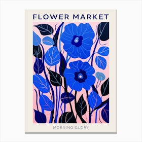 Blue Flower Market Poster Morning Glory 5 Canvas Print