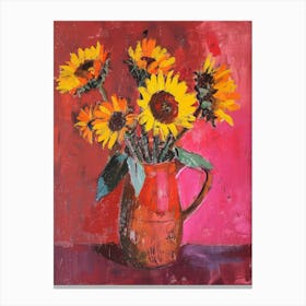 Sunflowers In A Jug 1 Canvas Print