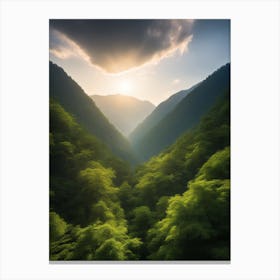 Sunset In The Mountains Canvas Print