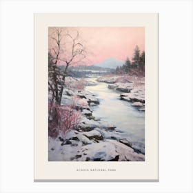 Dreamy Winter National Park Poster  Acadia National Park United States 1 Canvas Print