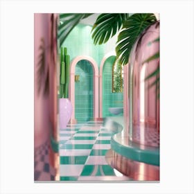 Pink Bathroom 2 Canvas Print