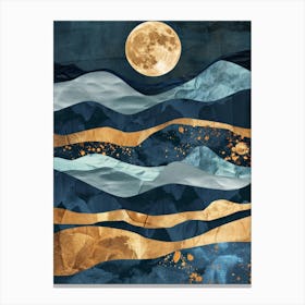 Moonlight Over The Ocean 12 Canvas Print