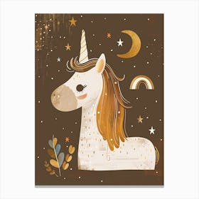 Unicorn & Stars Muted Pastels 2 Canvas Print