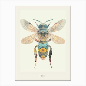 Colourful Insect Illustration Bee 15 Poster Canvas Print