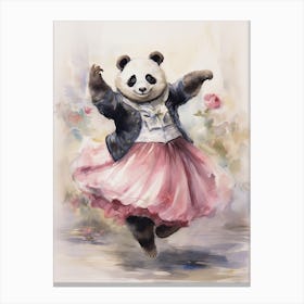 Panda Art Dancing Watercolour 2 Canvas Print