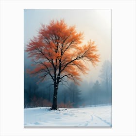 Tree In The Snow 3 Canvas Print