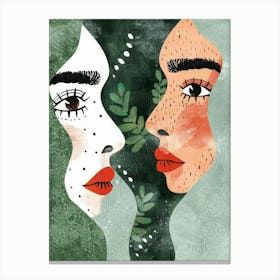 Two Women Face Painting 1 Canvas Print