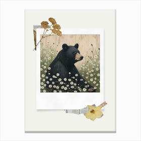 Scrapbook Black Bear Fairycore Painting 3 Canvas Print