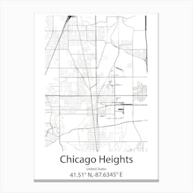 Chicago,United States Minimalist Map Canvas Print