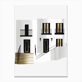 House With Balconies Canvas Print