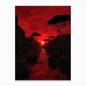 Red Sunset Canvas Print