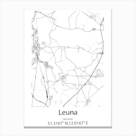 Leuna,Germany Minimalist Map Canvas Print