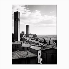 San Gimignano, Italy,  Black And White Analogue Photography  1 Canvas Print