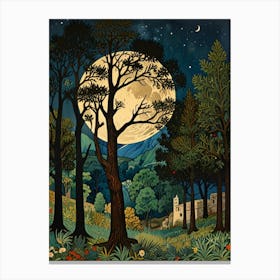 William Morris Full Moon In The Woods Canvas Print