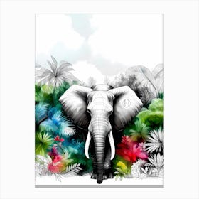 Elefant In The Forest V Canvas Print