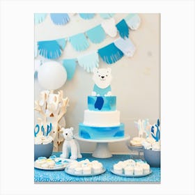 Polar Bear Birthday Party Canvas Print