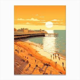 Brighton Beach Golden Tones 2 Canvas Print