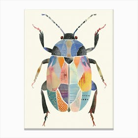 Colourful Insect Illustration June Bug 16 Canvas Print