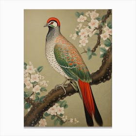 Ohara Koson Inspired Bird Painting Pheasant 7 Canvas Print