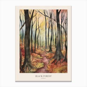 Autumn Forest Landscape Black Forest Germany 2 Poster Canvas Print