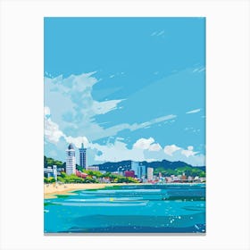 Fukuoka Japan 2 Colourful Illustration Canvas Print