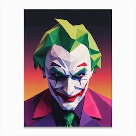 Joker Portrait Low Poly Geometric (23) Canvas Print