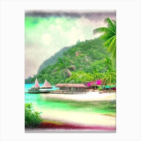 Koh Tao Thailand Soft Colours Tropical Destination Canvas Print