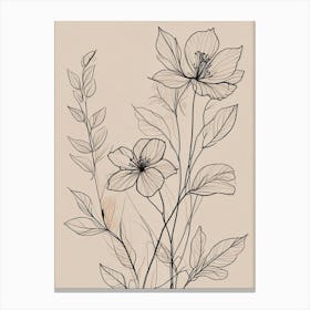 Floral Line Art Print (8) Canvas Print