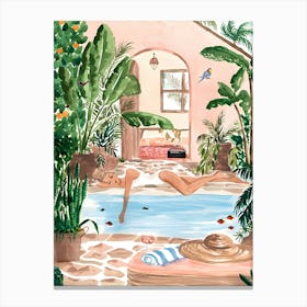  Poolside Siesta 2 Canvas Print