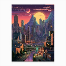 Cityscape Pixel Art 1 Canvas Print