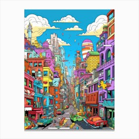 Cartoon City 3 Canvas Print