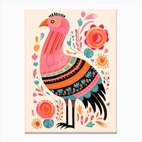 Pink Scandi Turkey 1 Canvas Print