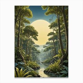 Large Jungle River Sun Canvas Print