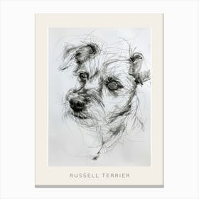 Russell Terrier Dog Line Sketch 1 Poster Canvas Print