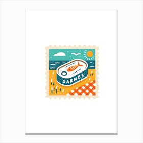 Sammies, Sardines Postage Stamp Canvas Print