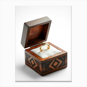 Wedding Ring In Wooden Box Canvas Print