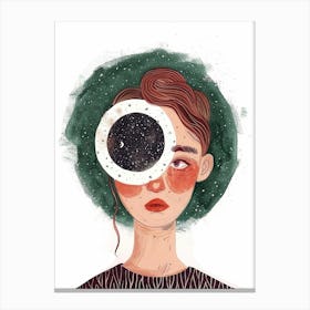 Girl With A Star In Her Eye Canvas Print